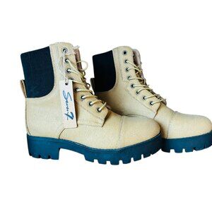 Seven7 brand size 9 Tan color boot with black detail